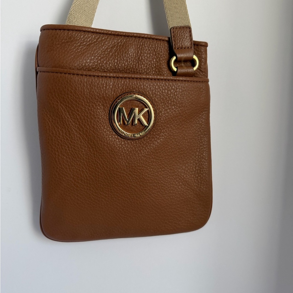 Michael Kors Tan Crossbody Bag with Gold Accents